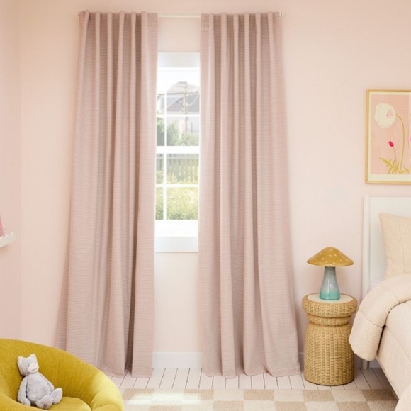 West Elm Other - ❤️BUY 2 GET 1 FREE West Elm Chambray Tack Stripe Curtain, Size 48"W x 96"L,Pink